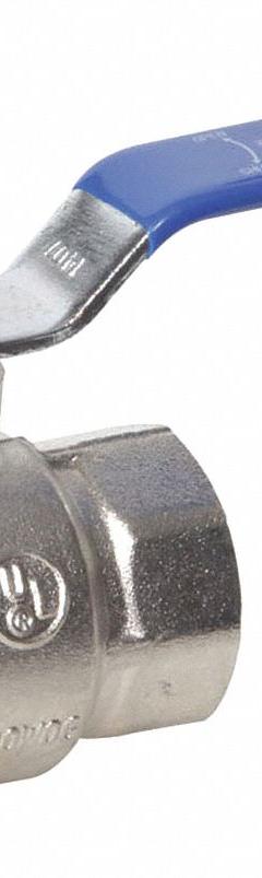 MIDWEST CONTROL Manual Two-Way Ball Valve: 3/4 in, Nickel-Plated Brass, Straight, FNPT x FNPT, Lever (MPN G-FPC-75). Key specifications — Brand: MIDWEST CONTROL; Handle: Lever.