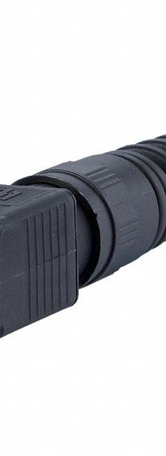 METZ CONNECT Plug Housing: Plug Housing Bend Protected, 1 Ports, Plastic, IP65/IP6X/IPX7, Black (MPN 1401055002KE). Key specifications — Brand: METZ CONNECT; IP Rating: IP65; Product Type: Plug Housing Bend Protected; Color: Black; Material: Plastic; Compatible Inserts: OpDAT Industry 2LC Plug Insert; Housing Type: Plug.