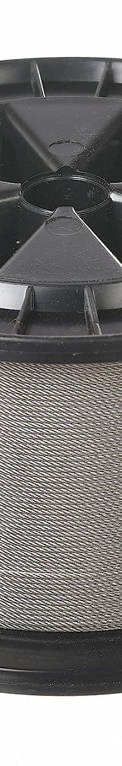 LEXCO CABLE Wire Rope: Stainless Steel, 7 x 7, 96 lb Working Load Limit, 500 ft Overall Lg, Silver (MPN 1167SSAC). Key specifications — End Type: Plain; Brand: LEXCO CABLE.
