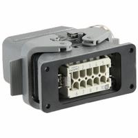 Modular Rectangular Connector Kit: Signal, Han 10B, Han(R) 10 B, Contacts: 10+PE, Screw, 10330100000. Key specifications — Connection Type: Screw; Manufacturer Part Number: 10330100000; Modular Connector Size Designation: Han(R) 10 B; Kit Includes: Terminal Screws (M3); Wire Size - Maximum: 14 AWG; Number of Poles: 10+PE; Brand: HARTING; IP Rating: IP65.