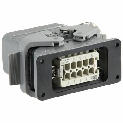 HARTING Modular Rectangular Connector Kit: Signal, Han 10B, Han(R) 10 B, Contacts: 10+PE - 16 Amp Han Series Rectangular Connector Assemblies