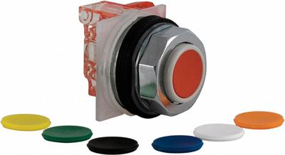 SCHNEIDER Flush Push Button Operator: Non-Illuminated, Flush Profile, Metallic, 30 mm - Flush-Mount Push Buttons