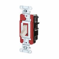 HUBBELL Wall Switch: Toggle Switch, Single Pole, Maintained, Light Almond, 120/277V AC, 20 A (MPN CSB120STLA). Key specifications — Illuminated: No; Voltage Rating: 120/277V AC.