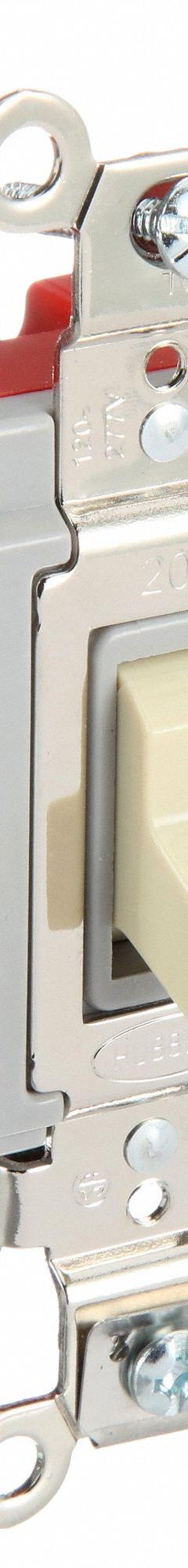 BRYANT Wall Switch: Toggle Switch, Single Pole, Maintained, Ivory, 120/277V AC, 20 A (MPN 4901GLI). Key specifications — Illuminated: Yes; Voltage Rating: 120/277V AC.