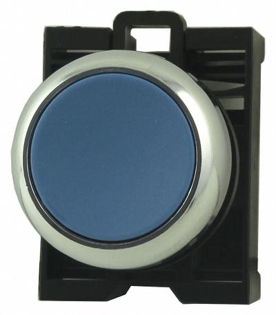 EATON Flush Push Button: 22 mm Mounting Size, Metallic - Flush-Mount & Recessed Push-Button Operators