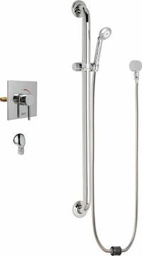 CHICAGO FAUCETS Shower Faucet: SH-TP, 2.5 gpm Handheld Showerhead Flow Rate, Plastic, 1 Handles (MPN SH-TP6-00-024). Key specifications — Showerhead Material: Plastic; Series: SH-TP.