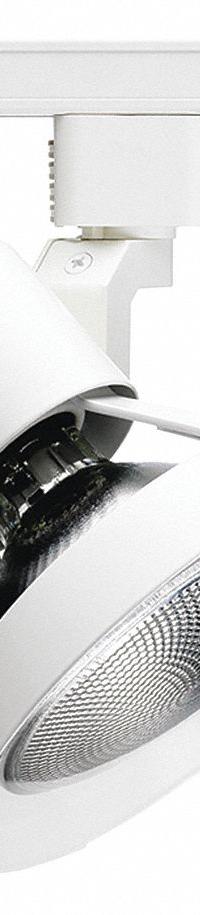 Track Lighting Head: Incandescent, Flared Shape, 75 W, 5 1/4 in Dia, 4 1/4 in Lg, White (MPN R532 WH). Key specifications — Brand: JUNO LIGHTING; Lighting Technology: Incandescent; Housing Color: White.