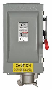 SIEMENS Safety Switch: Non-Fusible, 60 A, Three Phase, 600V AC, Galvanized Steel, Indoor (MPN HNF362JPN). Key specifications — attr867074: SIEMENS; attr925469: Pyle-National.