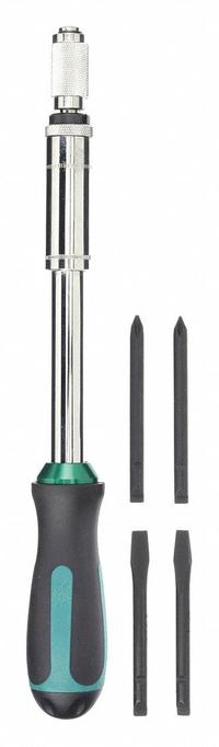 WESTWARD Multi-Bit Screwdriver: Phillips/Slotted Tip, #1/1/4 in/#2/5/16 in Tip Size, 4 Tips, 11Z422. Key specifications — attr1205339: Phillips: #1 + #2; attr1205303: WESTWARD.