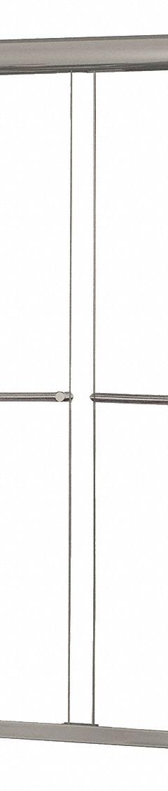 FOREMOST Tub Door: Frameless, 55 in Overall Ht, Clear Tempered Glass, 1/4 in Glass Thick (MPN CVST5855-CL-BN). Key specifications — Brand: FOREMOST; Door Frame Finish: Brushed Nickel.