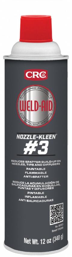 WELD AID Antispatter: Nozzle-Kleen #3, 12 oz Aerosol Can (MPN 007033). Key specifications — Brand: WELD AID; Series: Nozzle-Kleen #3.