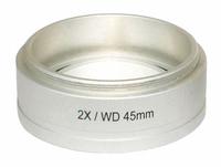INSIZE Auxiliary Objective 2X: 20X, 11 mm Optical Field of View, 2.26 in, ISM-ZS (MPN ISM-ZS50-OB2X). Key specifications — Brand: INSIZE; Compatible with Manufacturer Model Number: ISM-ZS; Compatible with Product Type: EliteHD Microscopes; Optical Magnification: 20X; Product Type: Objective Lens; Working Distance: 2.26 in.