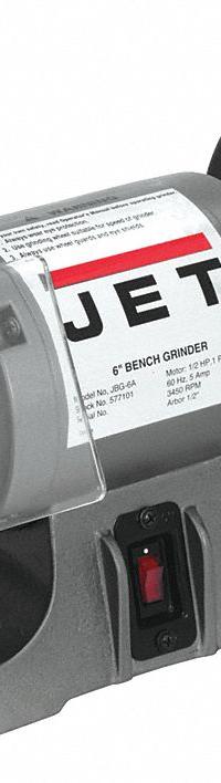 JET Bench Grinder: Fixed Speed, 1/2 hp, 6 in Max Wheel Dia, 3,450 RPM, 115V (MPN 577101). Key specifications — attr1086422: JET.