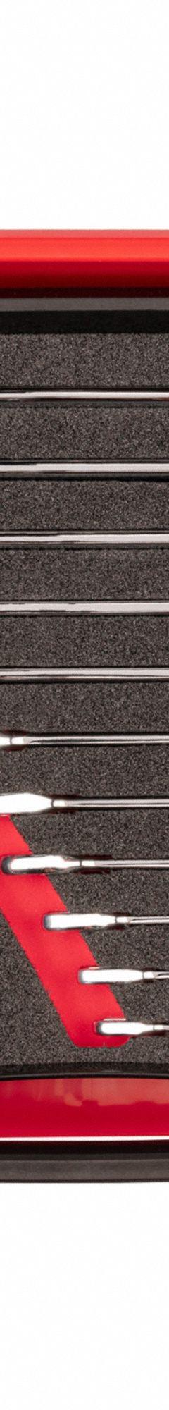 TEKTON Combination Wrench Set: Steel, Chrome, 15 Tools, 1/4 in to 1 in Range of Head Sizes, Offset (MPN OLB94201). Key specifications — attr309520: Chrome; attr309519: Steel; attr324929: TEKTON; attr309512: Rack; attr309522: No; attr309533: No.