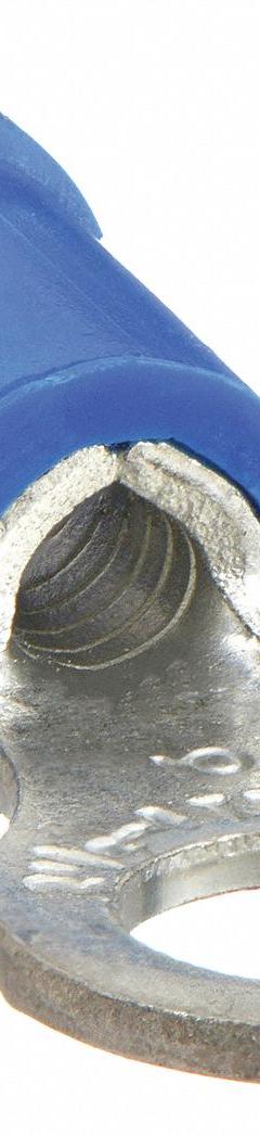STA-KON Ring Terminal: Blue, Vinyl Insulation, #10 Stud Size, 18 AWG to 14 AWG Wire Sizes, 600 V (MPN 14RB-10). Key specifications — attr1308027: STA-KON; attr1356587: Serrated.