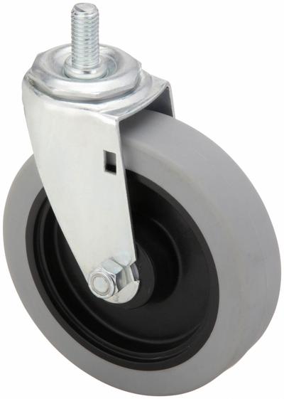 APPROVED VENDOR Stem Caster: Swivel, 5 in Wheel Dia., 1 1/4 in Wheel Wd, Polyurethane - Standard Threaded Stem Casters