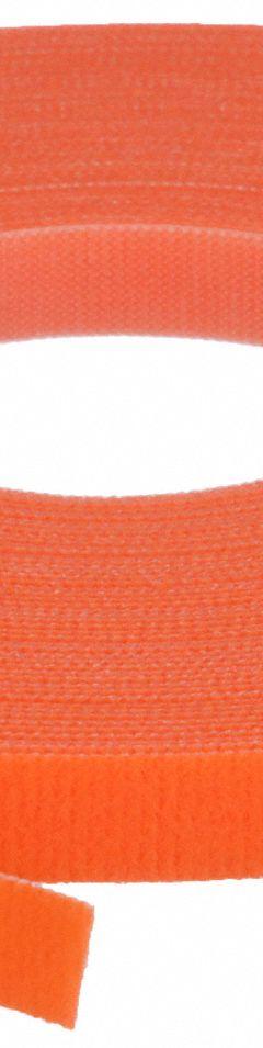 VELCRO BRAND Hook-and-Loop Cable Tie Roll: 75 ft Lg, 0.5 in Wd, 50 lb Tensile Strength, Orange (MPN 176079). Key specifications — Color: Orange; Material: Polypropylene; Brand: VELCRO BRAND.