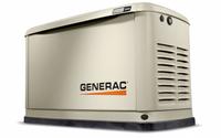 GENERAC Air-Cooled Standby Generator: Natural Gas/Propane, Air, Single Phase, 240V AC, 70.8 A (MPN 7226). Key specifications — Transfer Switch Included: No; Brand: GENERAC; CARB Compliant: Yes.