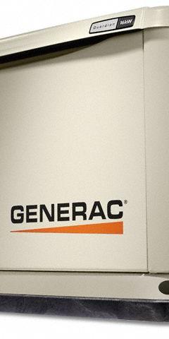 GENERAC Air-Cooled Standby Generator: Natural Gas/Propane, Air, Single Phase, 240V AC, 70.8 A (MPN 7226). Key specifications — Transfer Switch Included: No; Brand: GENERAC; CARB Compliant: Yes.
