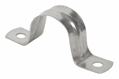 CALBRITE Conduit & Pipe Strap Clamp, Two-Hole: 1 1/4 in Trade Size, 316 Stainless Steel - Surface Mount Clamps for Conduit & Pipe