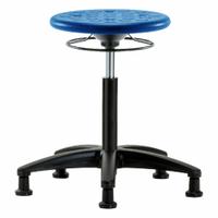 Stool: Polyurethane, Ht Range 18 in to 25 1/2 in, 13 in Seat Wd, 13 in Seat Dp, 5 Glides, 0 Casters (MPN IPMBSO-RG-NF-RG-BLU). Key specifications — Brand: APPROVED VENDOR; Foot Support: No; Base Material: Fiberglass; ESD-Safe: Not ESD Safe; Number of Casters: 0.