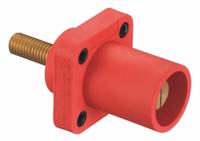 Single Pole Receptacle: Red, Straight Taper Nose Mating, Threaded Stud Termination, 600V AC/600V DC (MPN HBLMRSCR). Key specifications — Series: 16; Receptacle Gender: Male; Brand: HUBBELL.