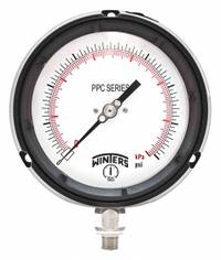 WINTERS Process Pressure Gauge: 0 psi to 800 psi, Reflective White, 4 1/2 in Dial, 1/4 in NPT Male (MPN PPC5058R1WBW). Key specifications — Brand: WINTERS; Pointer Color: Black; Accuracy: ±0.5%; Dial Color: Reflective White; Gauge Wetted Parts: Stainless Steel; Case Material: Phenolic; Vibration Resistance Properties: Field-Fillable; Pressure Range: 0 psi to 800 psi.