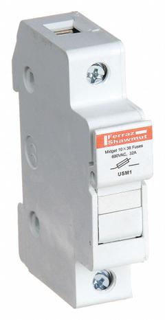 MERSEN Fuse Block: Finger-Safe, 1 Pole, 800 V AC, DIN Rail Mounting, Pressure Plate Termination (MPN USM1). Key specifications — Brand: MERSEN.