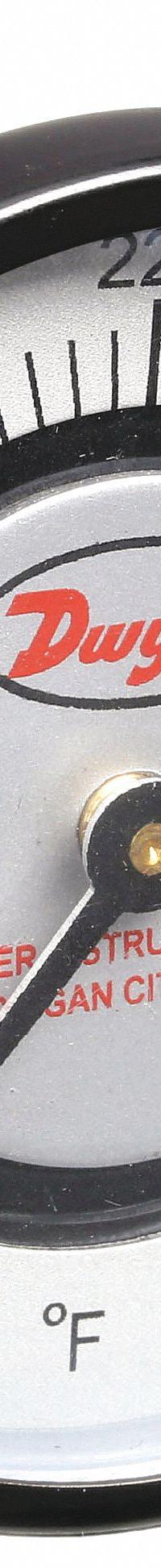 DWYER Clip Pipe Mount Dial Thermometer: 70°F to 370°F, +/- 2% Accuracy, 2 in Dial Dia (MPN STC361). Key specifications — Accuracy: +/- 2%; Brand: DWYER.