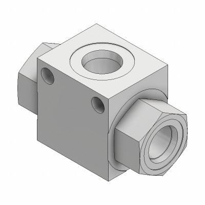 Parker Shuttle Valve: Steel, Three-Way, Pressure, 2.58 in Overall Lg, 1.25 in Overall Wd - Cartridge Shuttle Valves