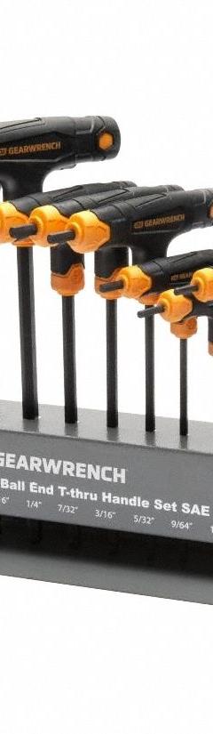 GEARWRENCH Hex Key Sets: 6 - 10 Pieces, T, Metric, Std, 10 Pieces, Holder, Black Oxide, 0 Tips (MPN 83523). Key specifications — attr1205553: Not Tether Capable; attr1205554: GEARWRENCH; attr1205568: Black Oxide; attr1293176: 6 - 10 Pieces.