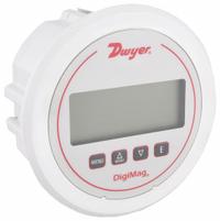 DWYER Digital Differential Pressure Gauge: DM-1000, 0.125 in Tubing, Center Back, 5 in Dial, 4X, 4X (MPN DM-1105). Key specifications — Case Material: Glass-Filled Plastic; Series: DM-1000; Pressure Measuring Units: in Hg; Brand: DWYER; Process Connection Location: Center Back; Over-Pressure Limit: 100% Full Scale; Accuracy: ±1.00%; NEMA Enclosure Rating: 4X.