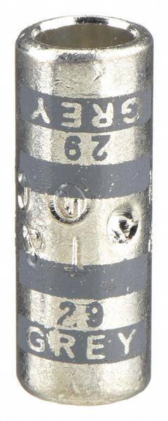 THOMAS & BETTS Open Barrel Splice: 4 AWG Wire Size, Gray Code, 1 in, Copper Barrel, 29 Die (MPN 54506). Key specifications — Die Code: 29; Brand: THOMAS & BETTS; Color Code: Gray.