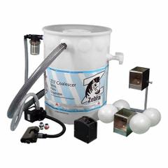 ZEBRA SKIMMERS Coalescer Sumpster: 3 gpm, For 15 gal Tank (MPN FZ17.S1). Key specifications — Brand: ZEBRA SKIMMERS CORP.; Product Type: Coalescer Sumpster; Tank Capacity: 15 gal; Manufacturer Part Number: FZ17.S1.