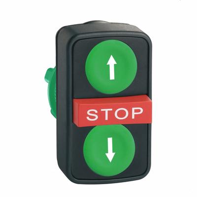 SCHNEIDER ELECTRIC Multihead Operator: Non-Illuminated, 3 Button, Flush Profile - Multihead Push-Button Operators