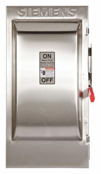 SIEMENS Safety Switch: Non-Fusible, 200 A, Three Phase, 600V AC, 304 Stainless Steel, Indoor/Outdoor (MPN HNF364S). Key specifications — attr867131: SIEMENS.
