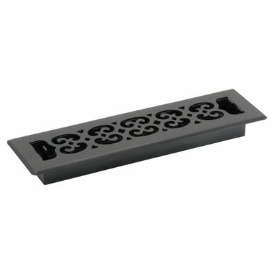 DECOR GRATES Floor Register: Floor, 13 1/2 in H, 3 3/4 in W, Decorative, Textured, Black - Floor Registers
