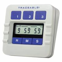 TRACEABLE Digital Lab Timer: Display Indicator and Alarm for Each Channel, 1 3/8 in x 3 in x 3 in (MPN 5002). Key specifications — Clock Function Included: No; Count Direction: Count Down; Features: Display Indicator and Alarm for Each Channel; Digital Display Screen Type: LCD; Alarm Type: Audible; Brand: TRACEABLE; Maximum Time Setting: 9 hrs, 59 minutes, 59 seconds.