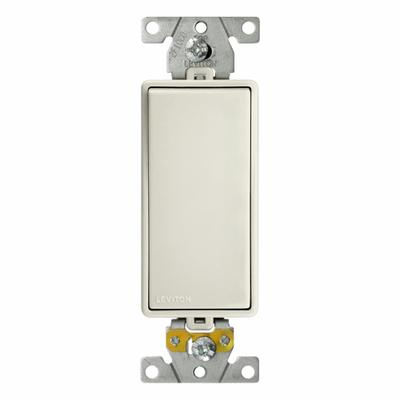 LEVITON Wall Switch: Rocker Switch, 3-Way, Maintained, Light Almond, 120/277V AC - Rocker Wall Switches