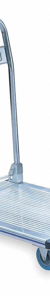 APPROVED VENDOR Platform Truck: 550 lb, 35 1/2 in L x 24 in W x 7 1/4 in H Deck, Rubber, Solid Deck (MPN 2PLG5). Key specifications — Brand: APPROVED VENDOR; Caster/Wheel Configuration: (2) Swivel; Color: Silver; Caster Wheel Width: 1-1/4 in.