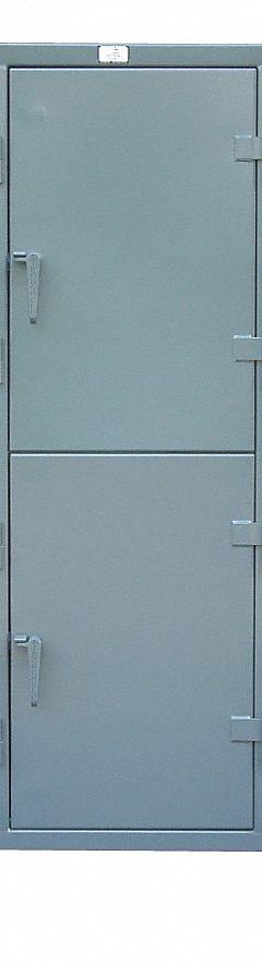 STRONG HOLD Wardrobe Locker: 74 in x 24 in x 78 in, 2 Tiers, 3 Units Wide, 6 Lockers, Solid, Gray (MPN 66-24-2TPL). Key specifications — Locker Color: Gray; Brand: STRONG HOLD.