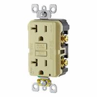 LEVITON Receptacle: Decorator Duplex, 5-20, Ivory, 125V AC, 20 A, 2 Pole / 3 Wire (MPN AFTR2-I)
