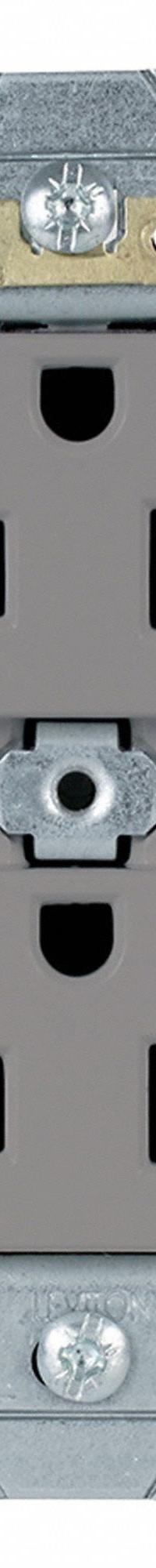 LEVITON Duplex Receptacle/Outlet, 15 Amp: Duplex, 5-15, Gray, 125V AC, 15 A, 2 Pole / 3 Wire (MPN 5242-GY)