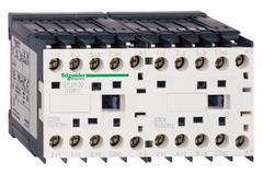 SCHNEIDER Miniature IEC Magnetic Contactor: Reversing, 3 Poles, 3NO Contacts, 9 A, 120V AC Coil (MPN LC2K0901G7). Key specifications — Brand: SCHNEIDER; Integrated Surge Suppression: No.