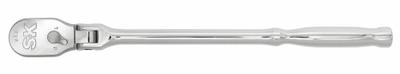 SK PROFESSIONAL TOOLS Hand Ratchet: Pear, Reversible, 11 in Overall Lg, Chrome - Flex-Head Ratchets