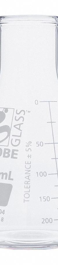 GLOBE SCIENTIFIC Erlenmeyer Flask: 250 mL, Colorless, Conical, A, 8 Compatible with Stopper Size (MPN 8410250). Key specifications — Shape: Conical; Body Color: Colorless; Brand: GLOBE SCIENTIFIC; Compatible with Stopper Size: 8; USP Specification: Type I.