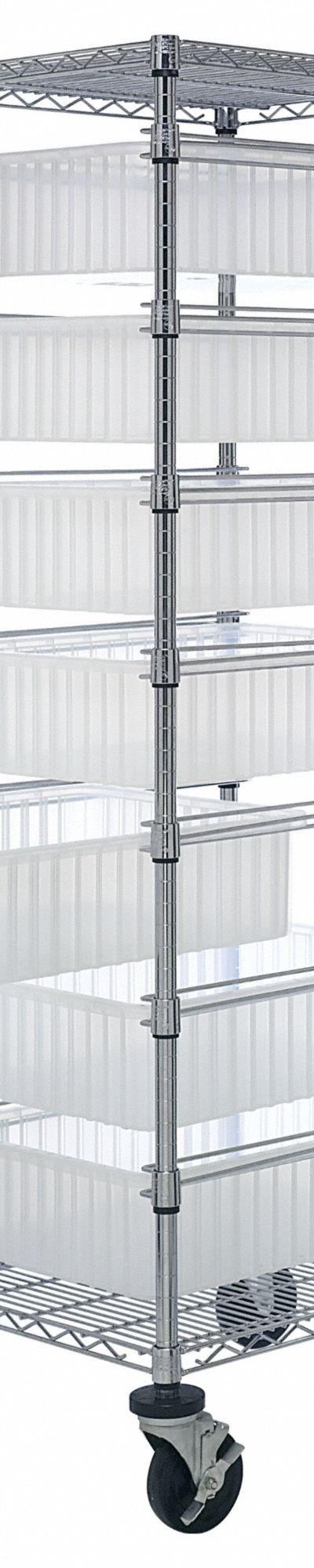 QUANTUM STORAGE SYSTEMS Bin Cart: 1,200 lb - Vertical Rack-Style Compartmentable Bin Carts