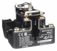 SCHNEIDER Open Power Relay: Surface Mounted, 30 A Current Rating, 277V AC, SPST-NO, 4 Pins/Terminals (MPN 8501CO6V04). Key specifications — Brand: SCHNEIDER; Base Type: Square; Mounting Style: Through Panel; Electrical Connection: Screw Clamp; Manufacturer Part Number: 8501CO6V04; Series: 8501C Series.