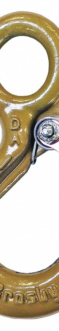 CROSBY Sling Hook: 44,000 lb Working Load Limit, 100 Hook Grade, Alloy Steel, 12 1/2 in Usable Lg (MPN 1022468). Key specifications — Color: Gold; Brand: CROSBY; Visual Indicator Markings: Deformation & Max Angle.