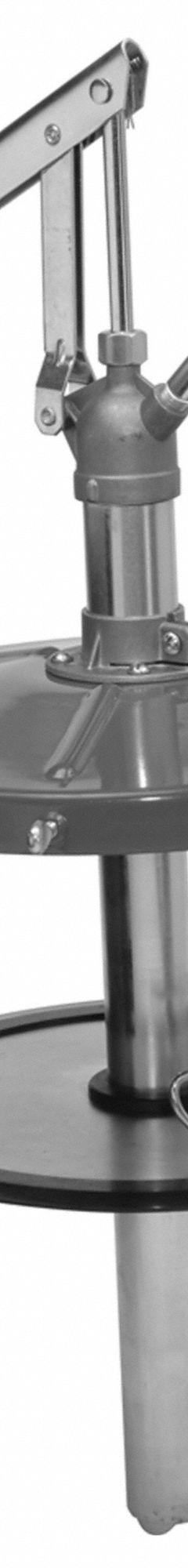 LINCOLN Hand Pump: Lever Action, Pump with Nozzle, Aluminum Housing, 1 oz per stroke, 18 1/2 in (MPN 1296). Key specifications — Brand: LINCOLN; Housing Material: Aluminum; Maximum Flow Rate: 1 oz per stroke; Suction Tube Material: Steel.